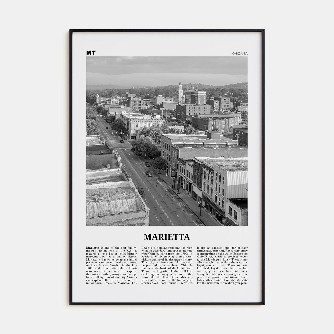 Marietta Travel B&W Poster