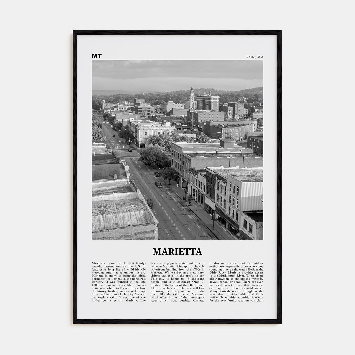 Marietta Travel B&W Poster