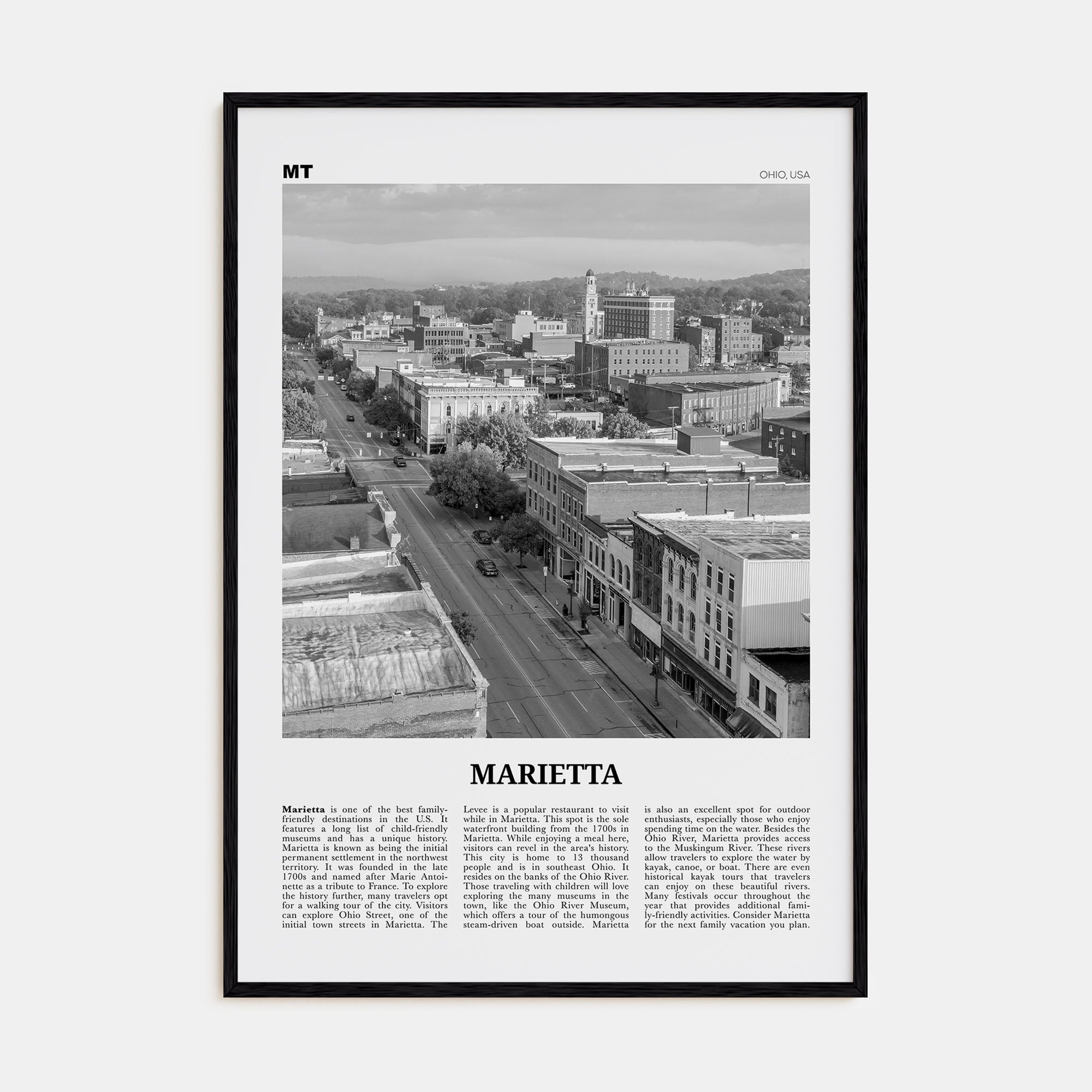 Marietta Travel B&W Poster