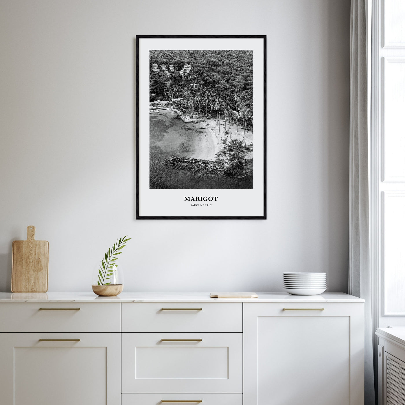 Marigot Portrait B&W Poster