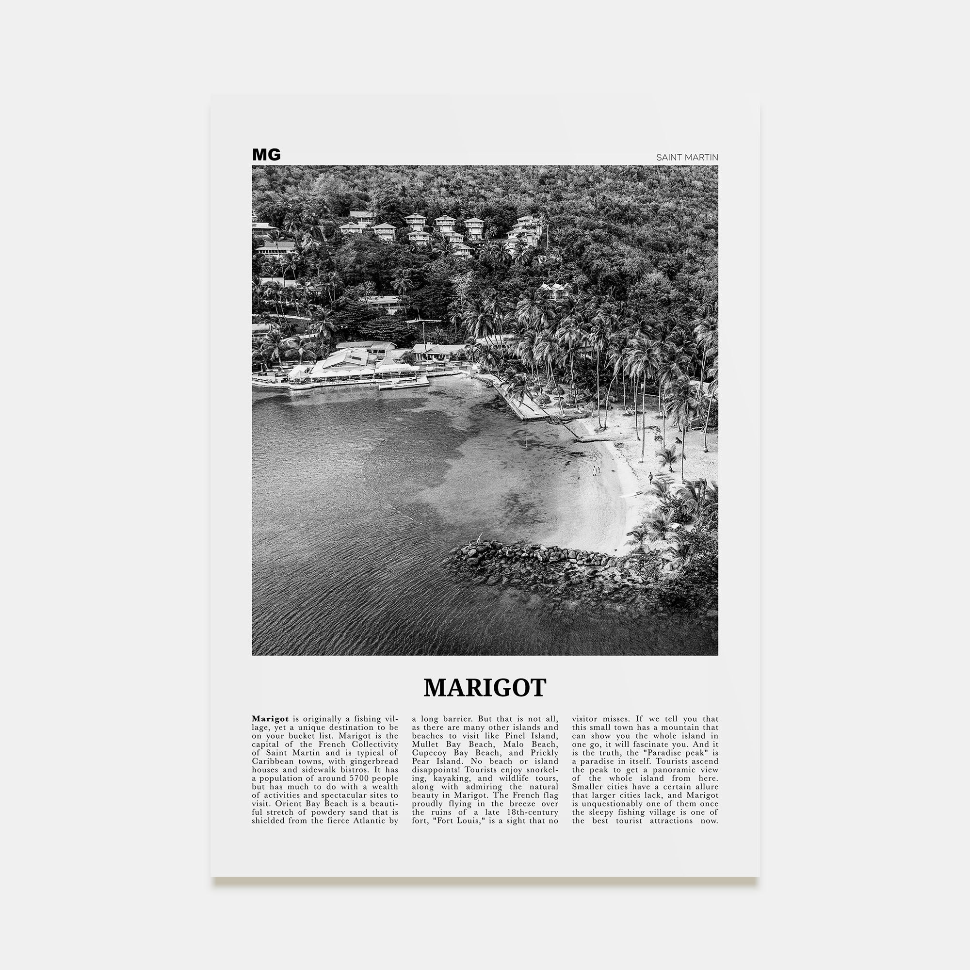 Marigot Travel B&W Poster