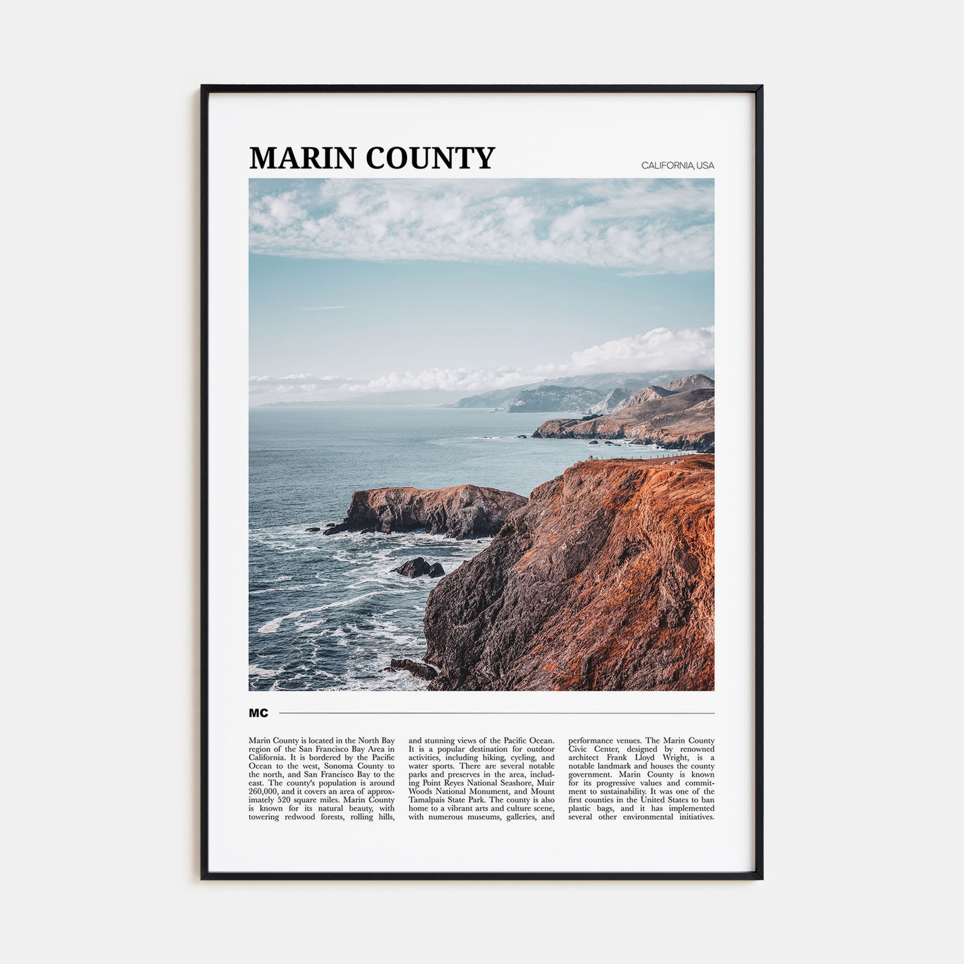 Marin County Travel Color Poster