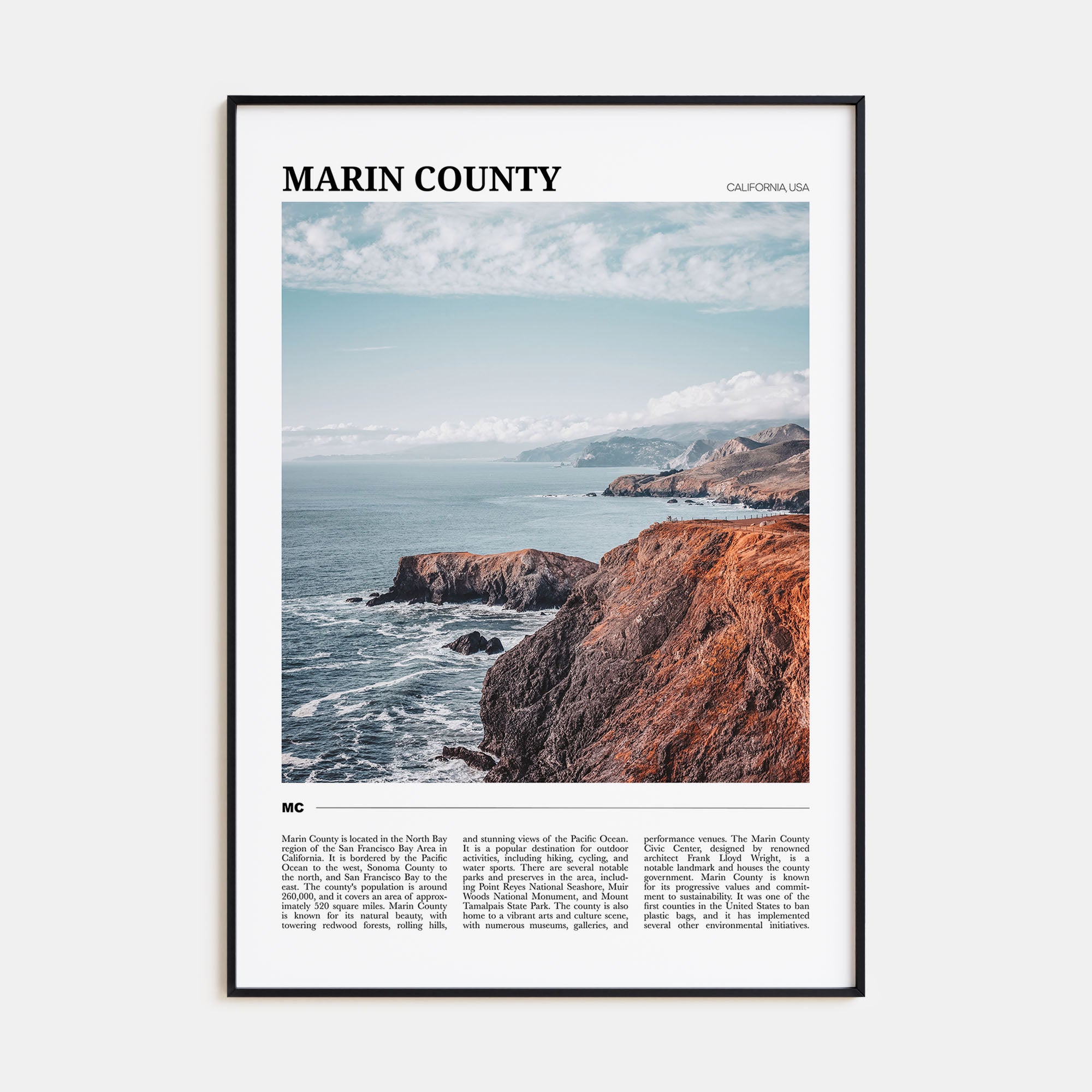 Marin County Travel Color Poster