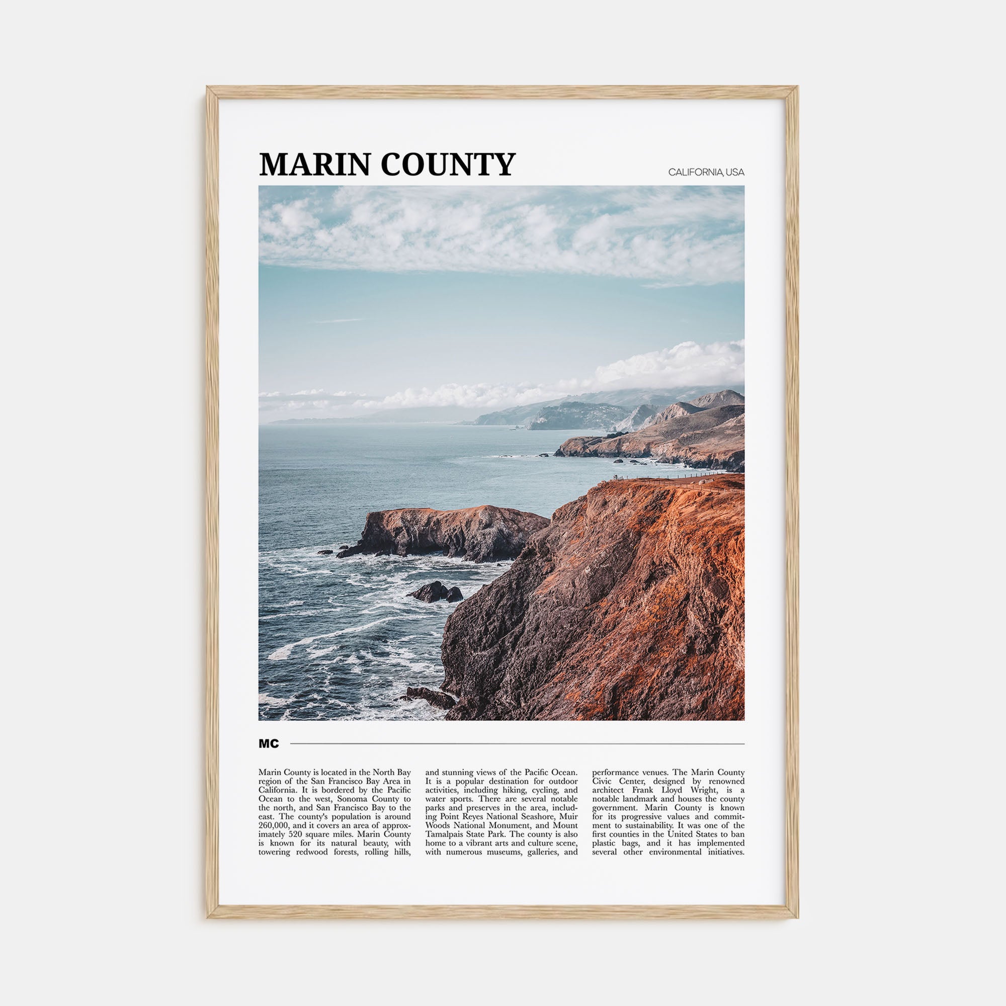 Marin County Travel Color Poster