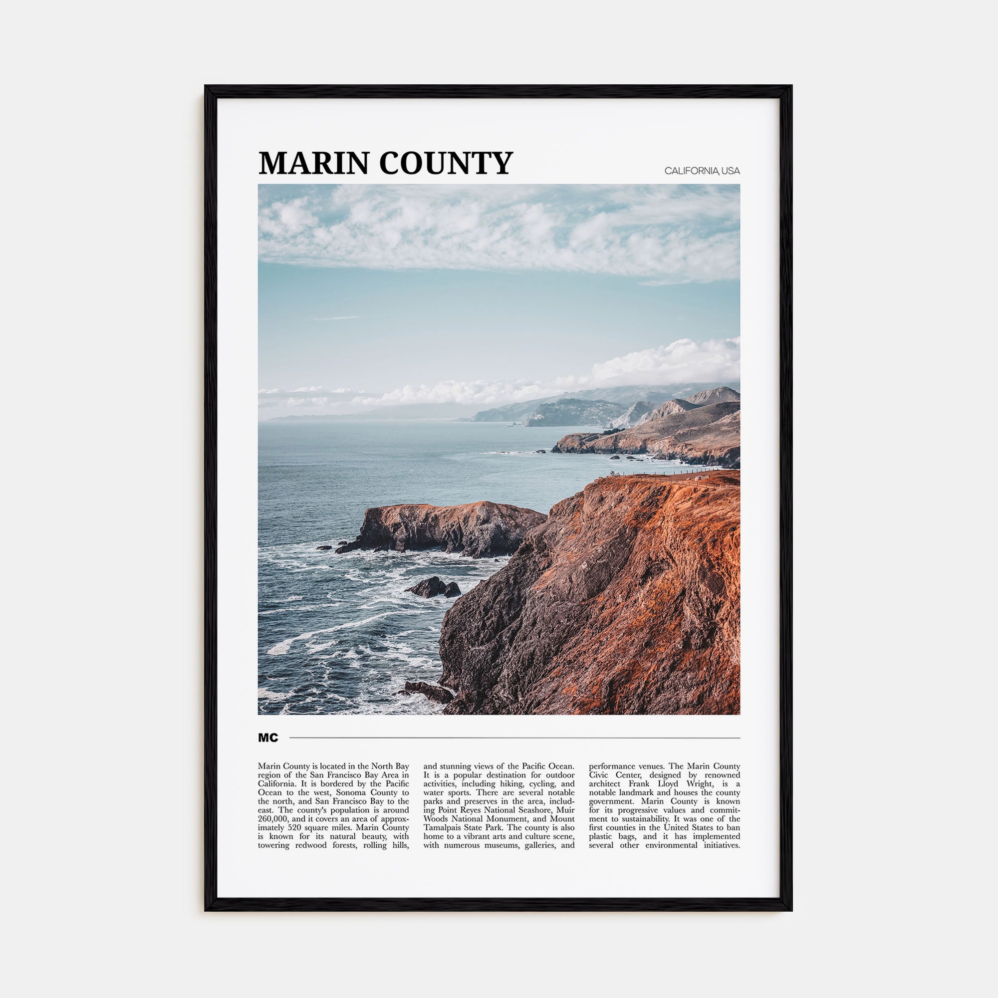 Marin County Travel Color Poster
