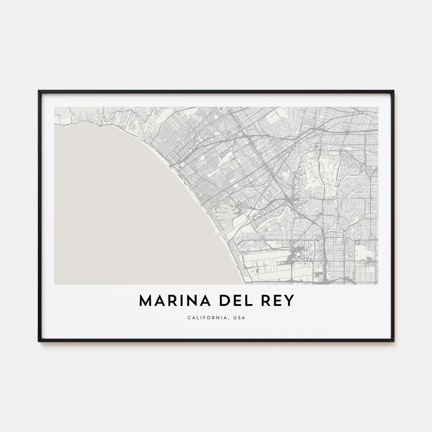 Marina Del Rey Map Landscape Poster