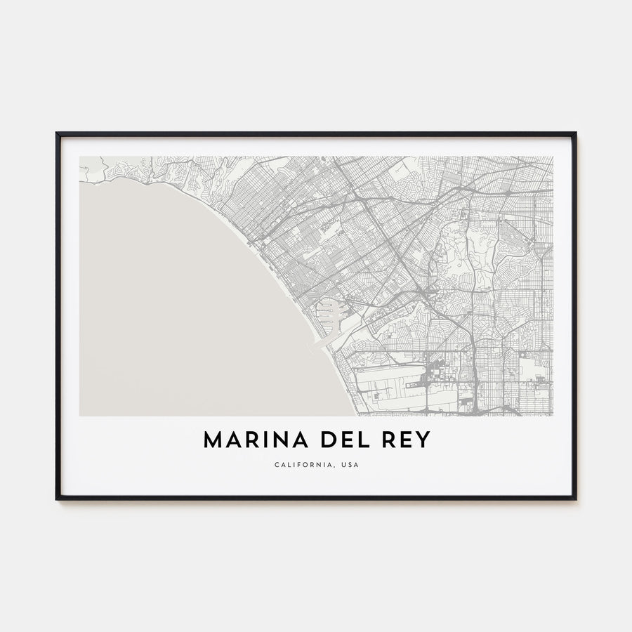 Marina Del Rey Map Landscape Poster