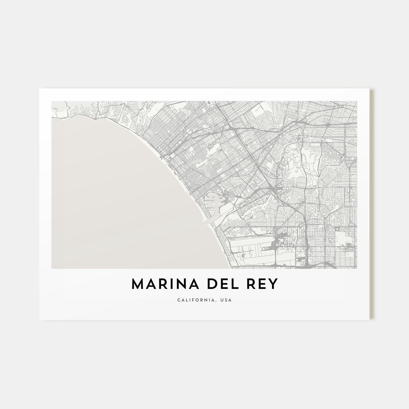 Marina Del Rey Map Landscape Poster