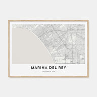 Marina Del Rey Map Landscape Poster
