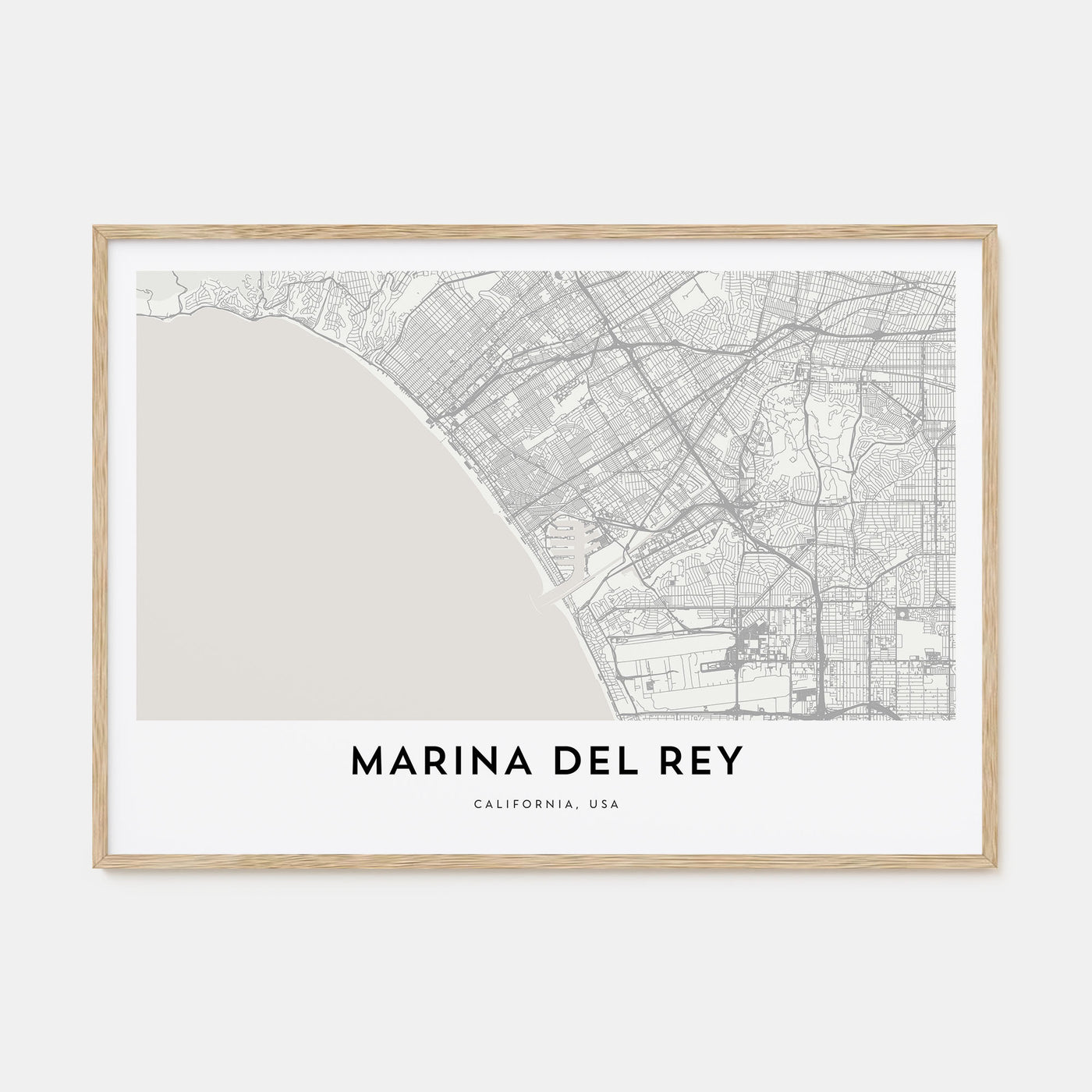 Marina Del Rey Map Landscape Poster