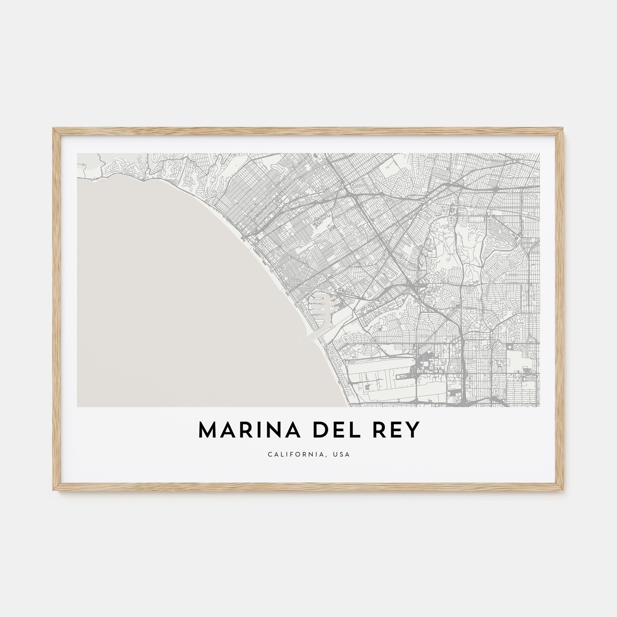 Marina Del Rey Map Landscape Poster