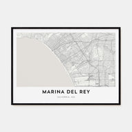 Marina Del Rey Map Landscape Poster
