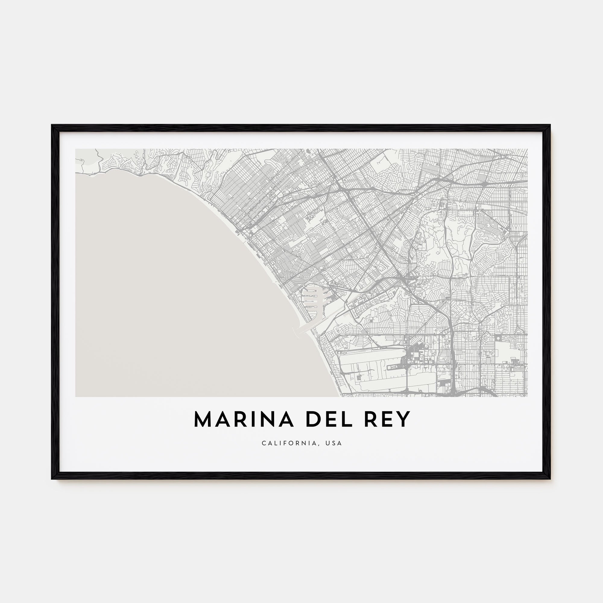 Marina Del Rey Map Landscape Poster