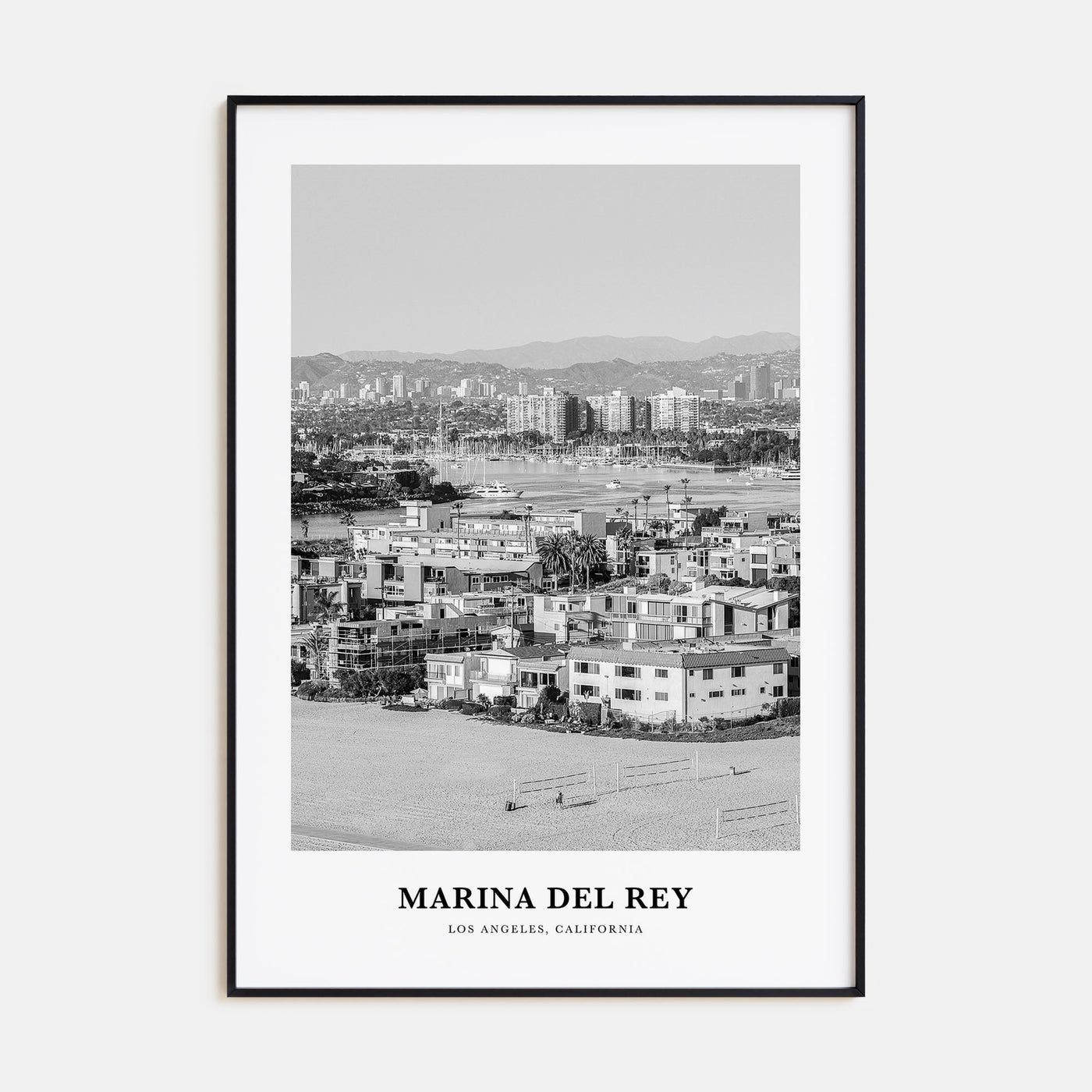 Marina Del Rey Portrait B&W Poster