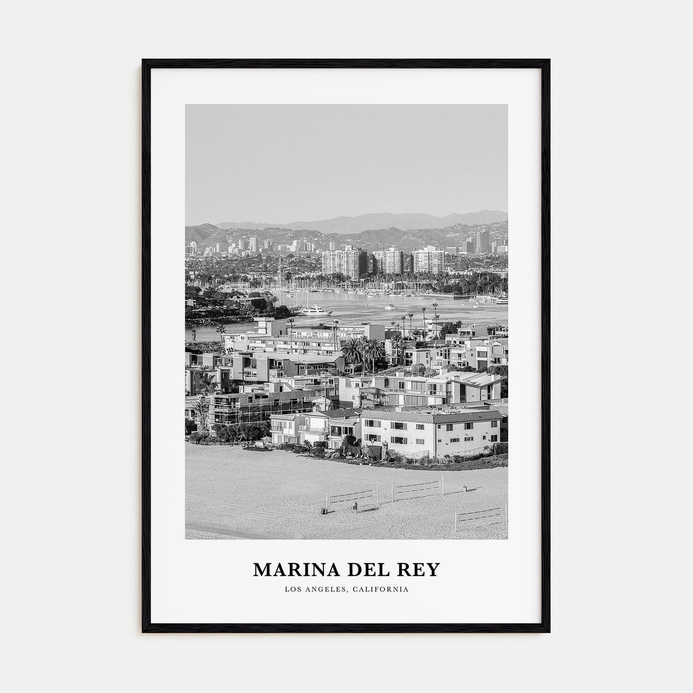Marina Del Rey Portrait B&W Poster
