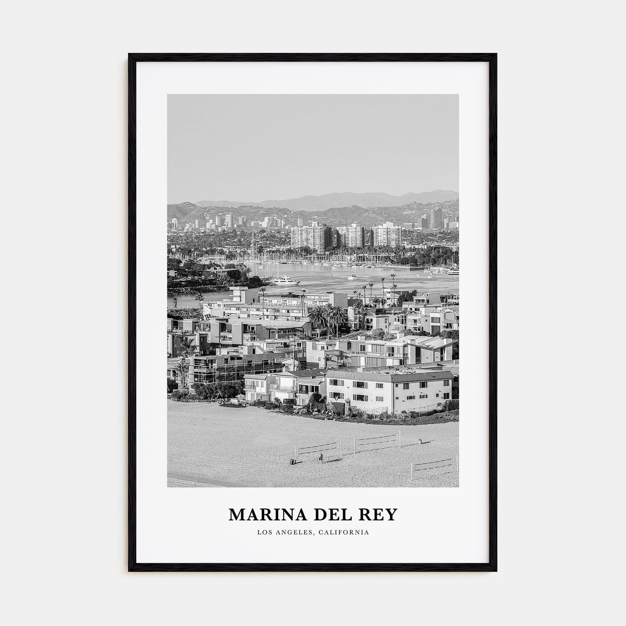 Marina Del Rey Portrait B&W Poster
