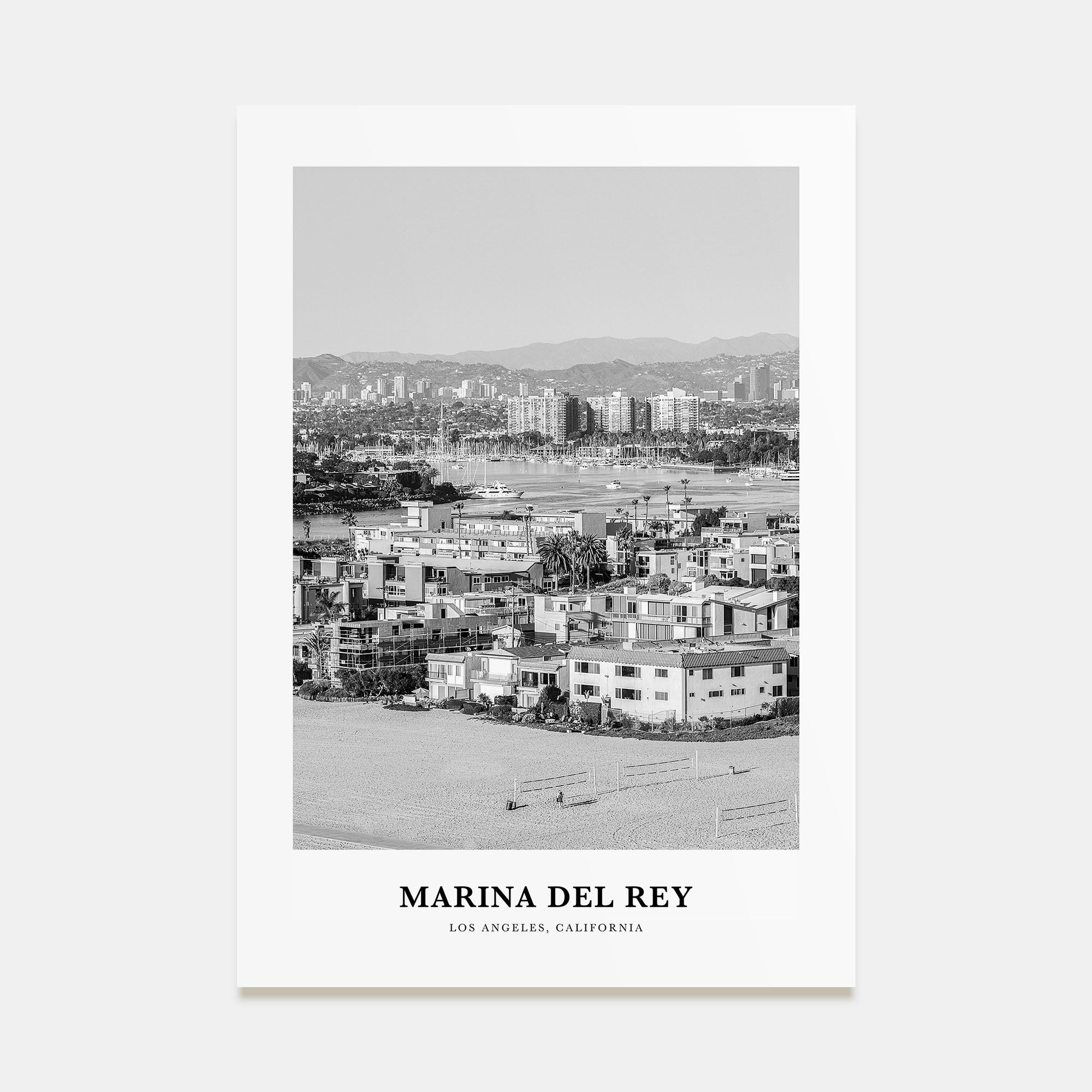 Marina Del Rey Portrait B&W Poster