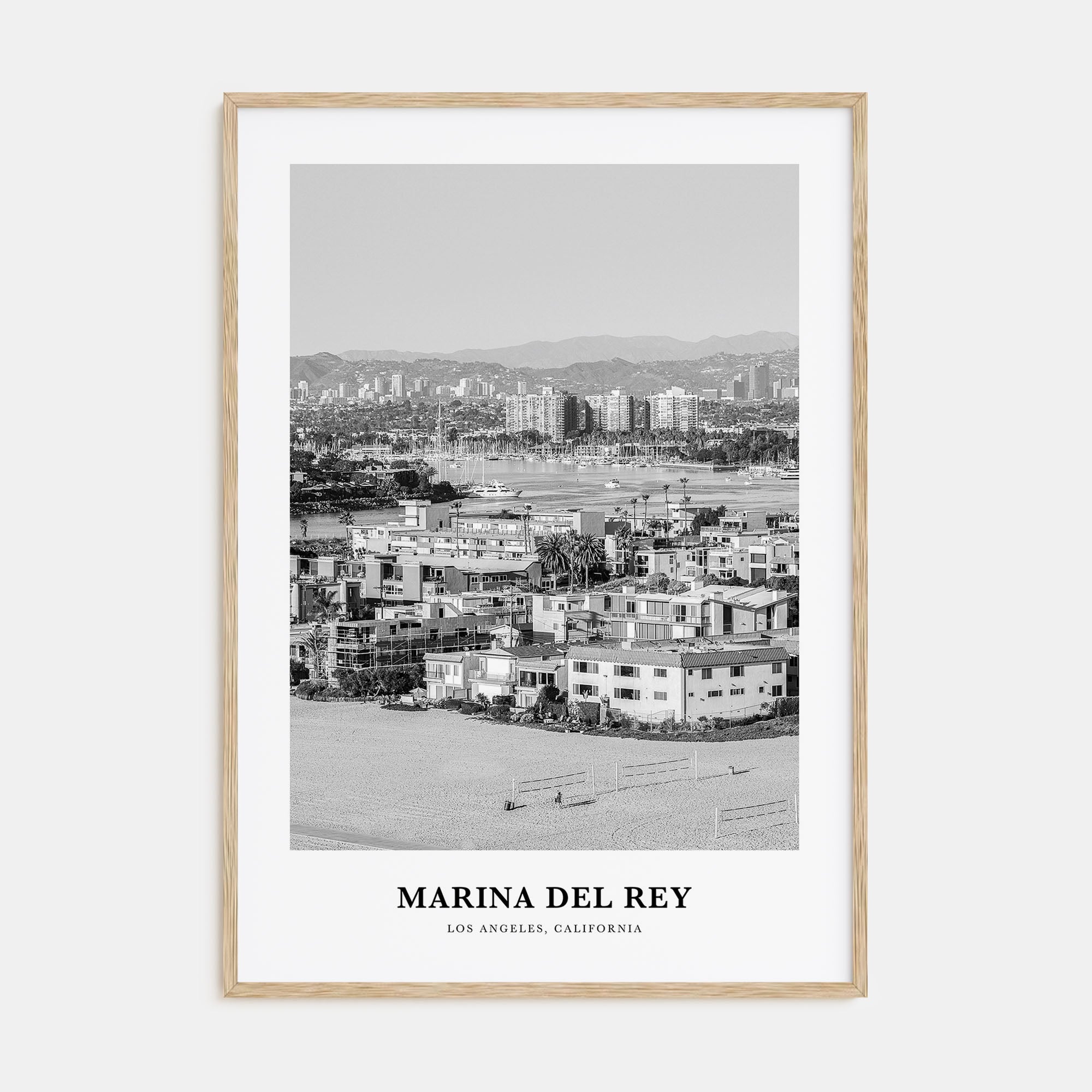 Marina Del Rey Portrait B&W Poster