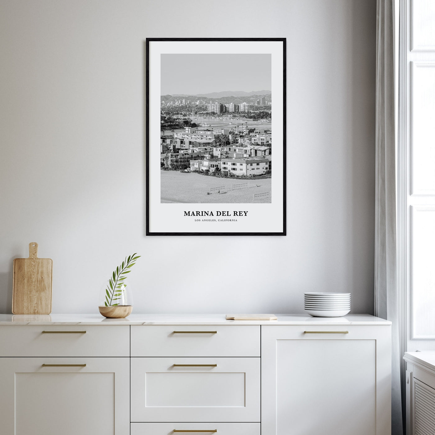 Marina Del Rey Portrait B&W Poster