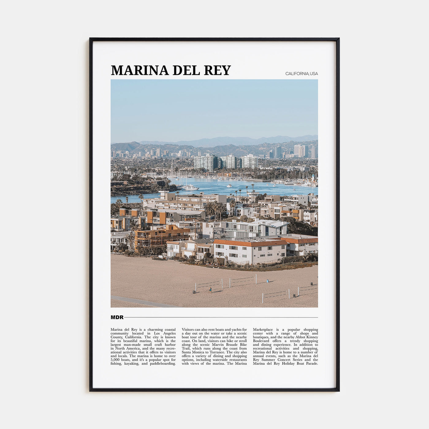 Marina Del Rey Travel Color Poster
