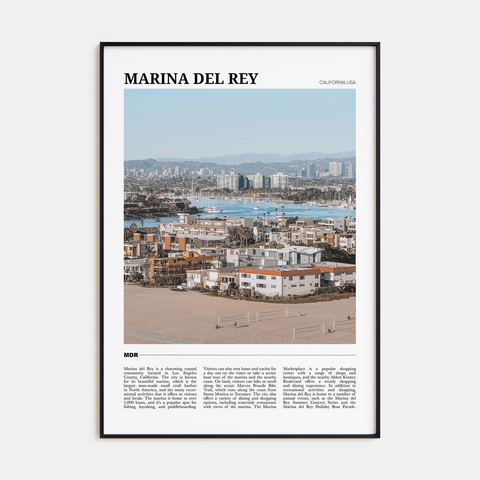 Marina Del Rey Travel Color Poster