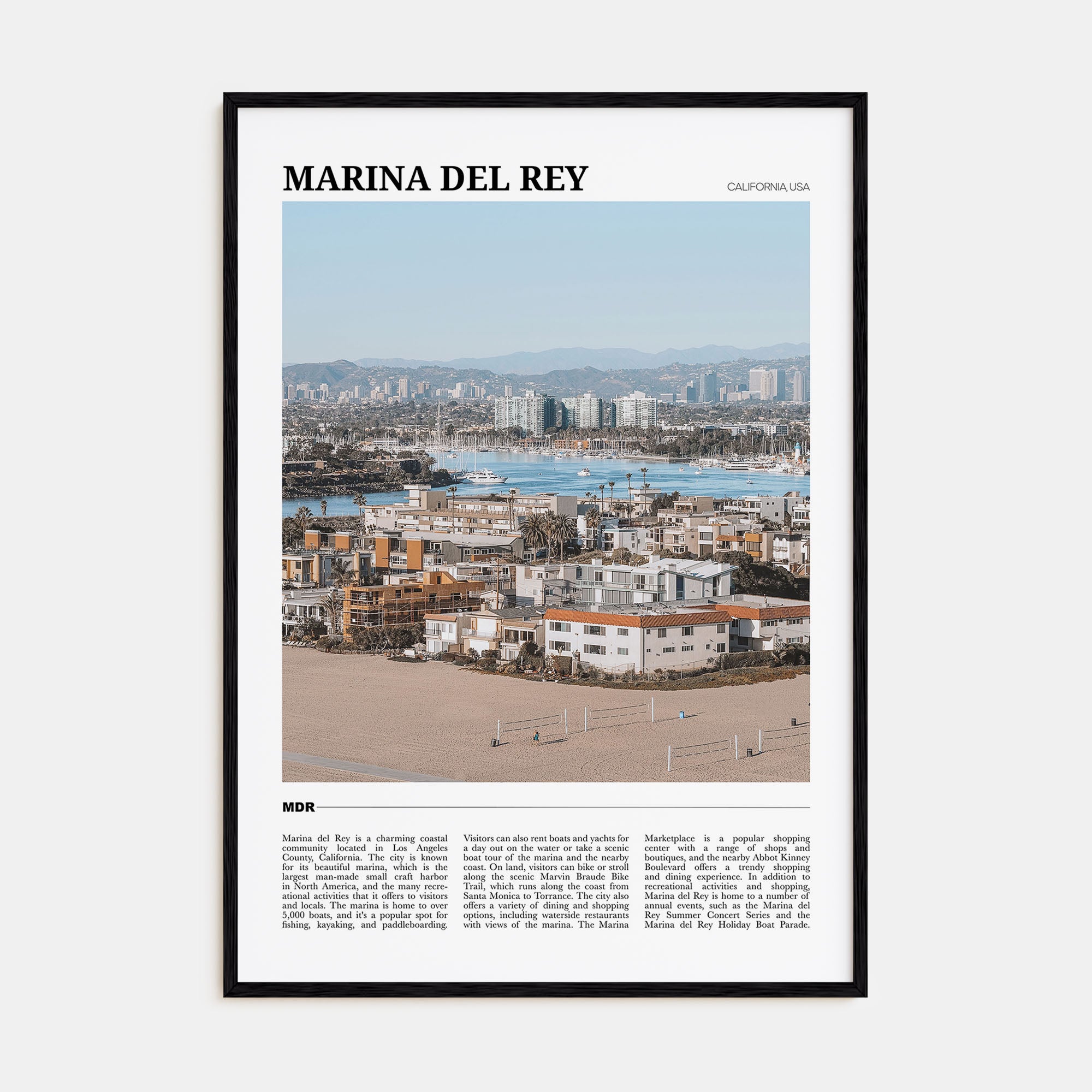 Marina Del Rey Travel Color Poster