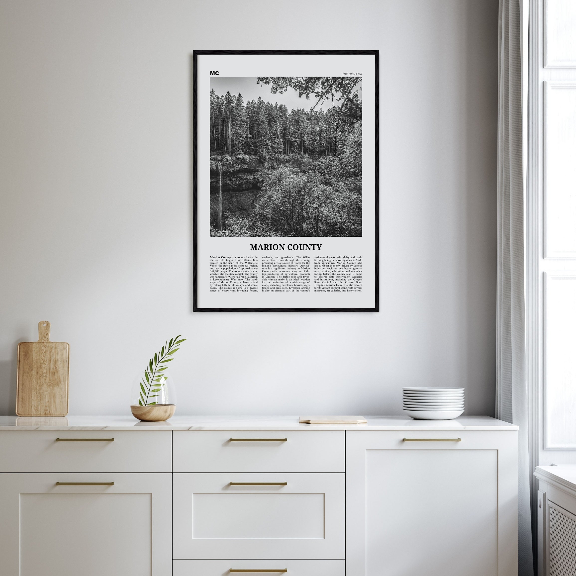 Marion County Travel B&W Poster