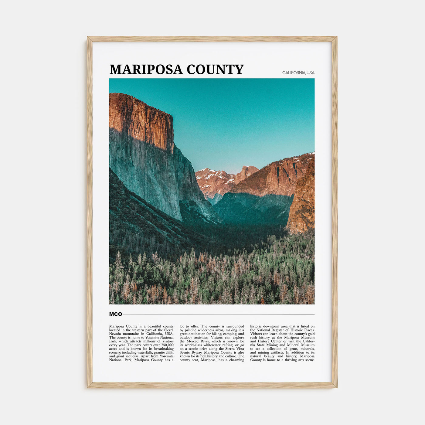Mariposa County Travel Color Poster