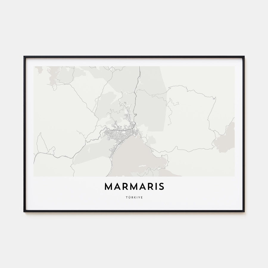 Marmaris Map Landscape Poster