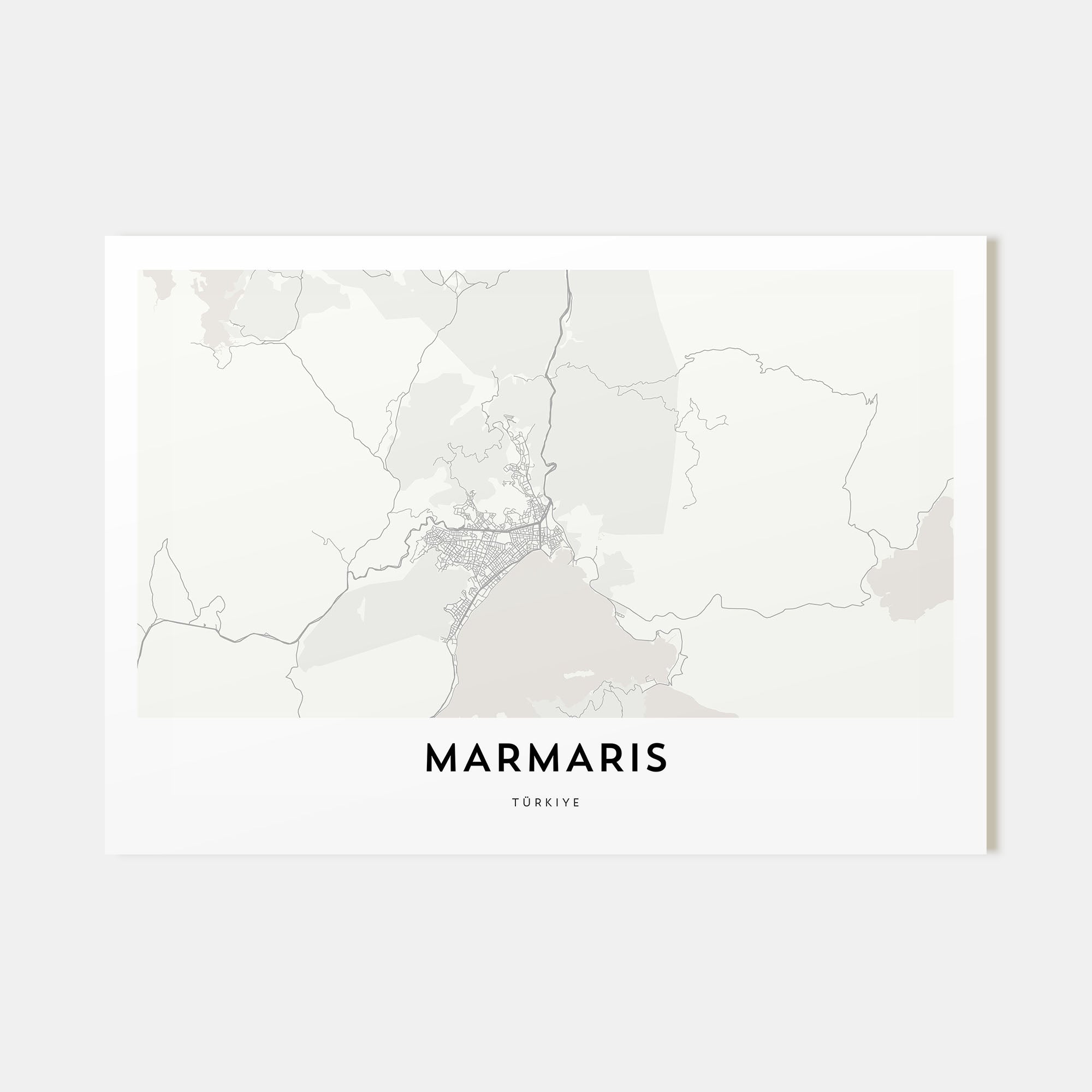 Marmaris Map Landscape Poster