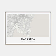 Maroubra Map Landscape Poster