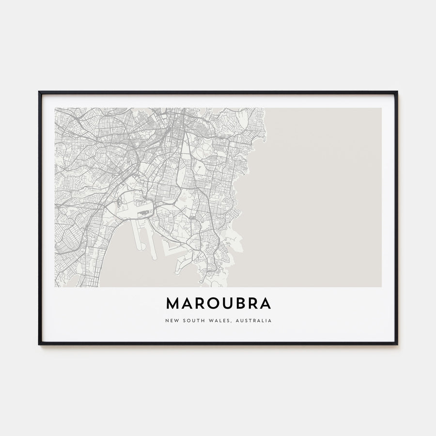 Maroubra Map Landscape Poster