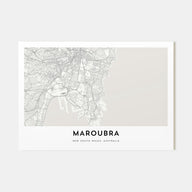 Maroubra Map Landscape Poster