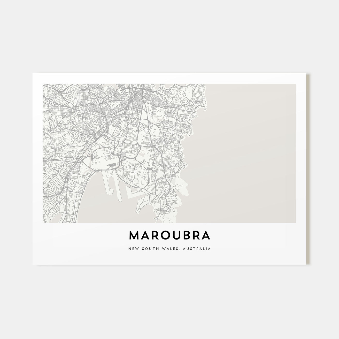 Maroubra Map Landscape Poster