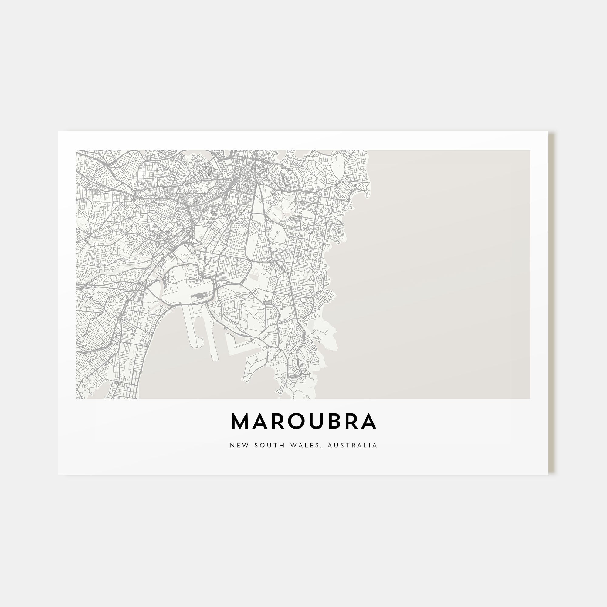 Maroubra Map Landscape Poster