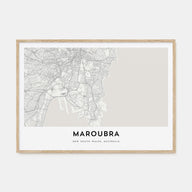 Maroubra Map Landscape Poster