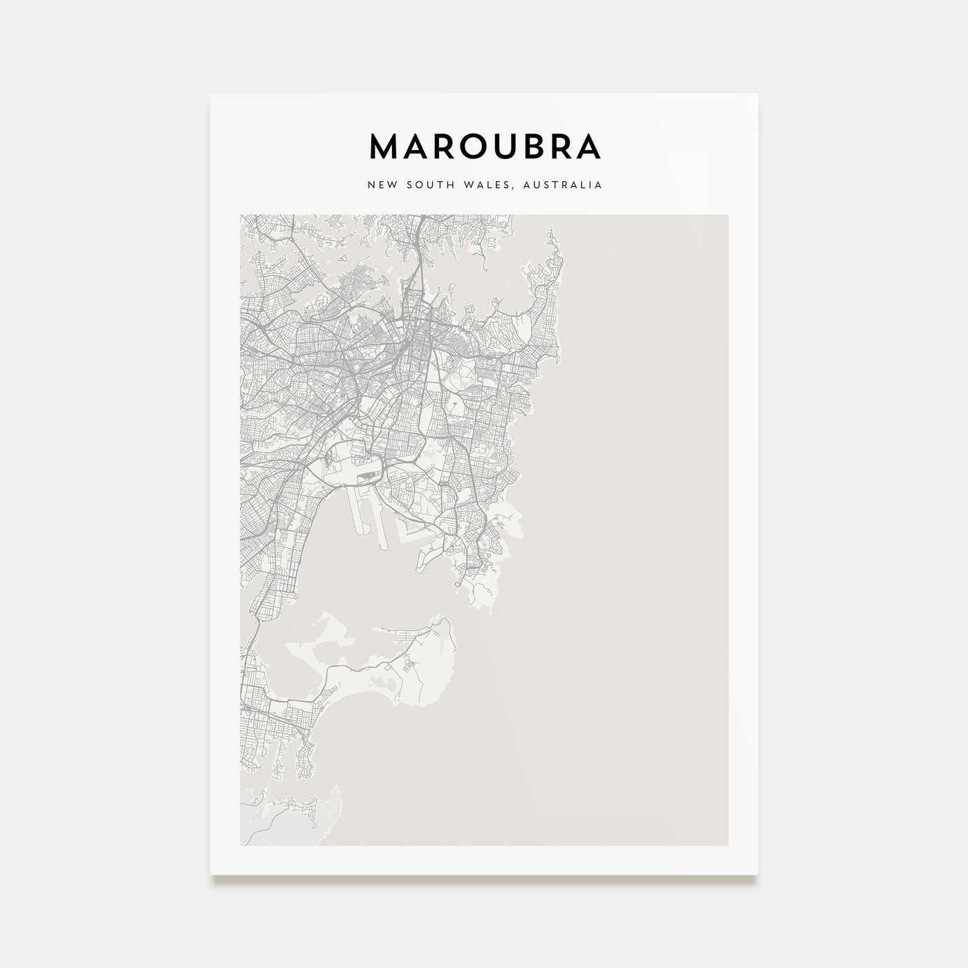 Maroubra Map Portrait Poster