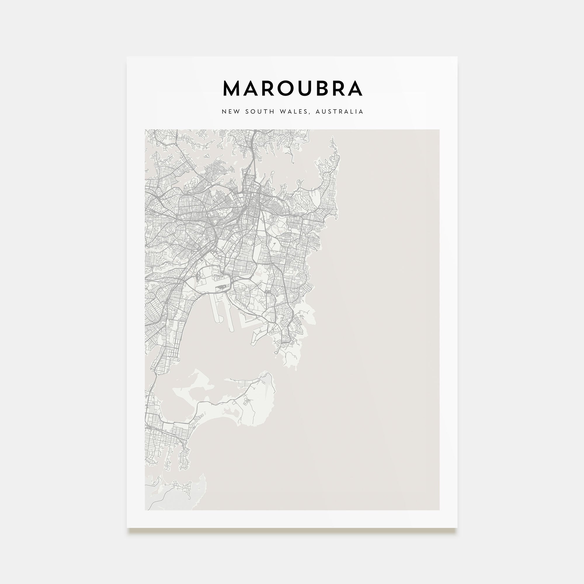 Maroubra Map Portrait Poster