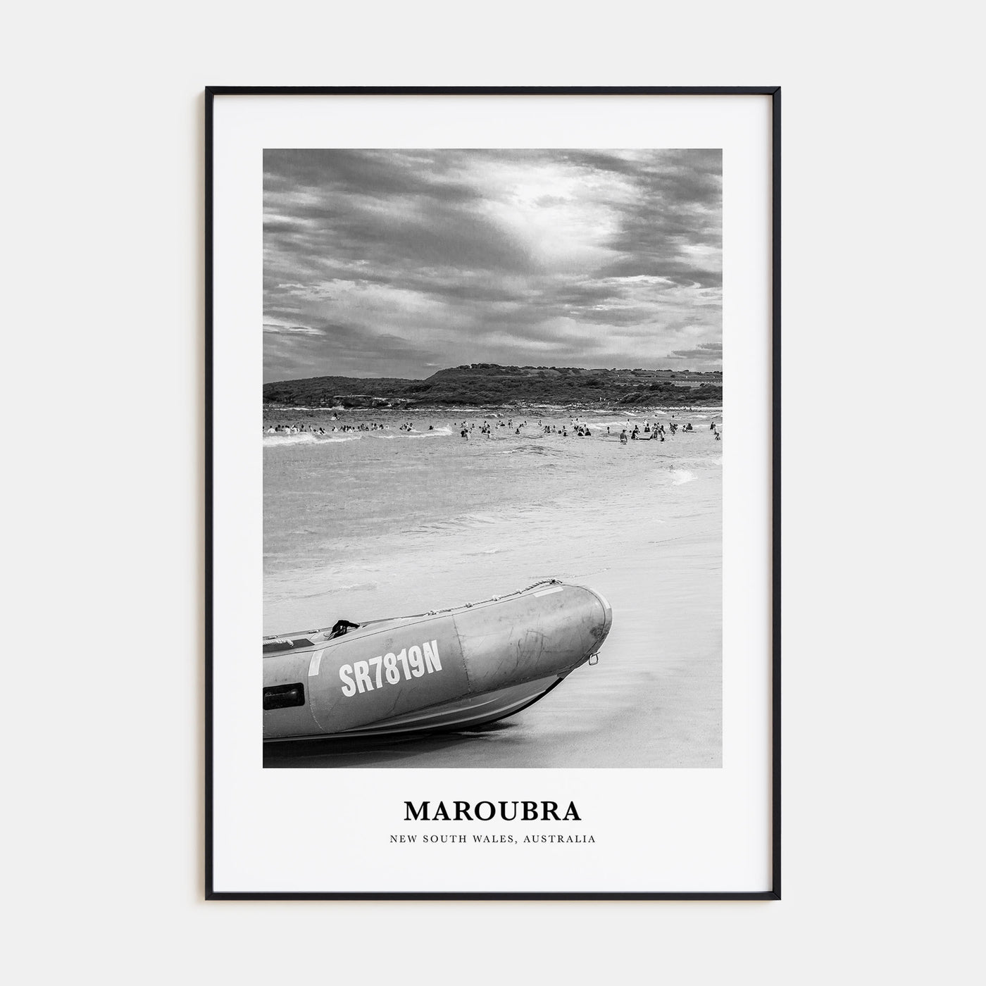 Maroubra Portrait B&W Poster