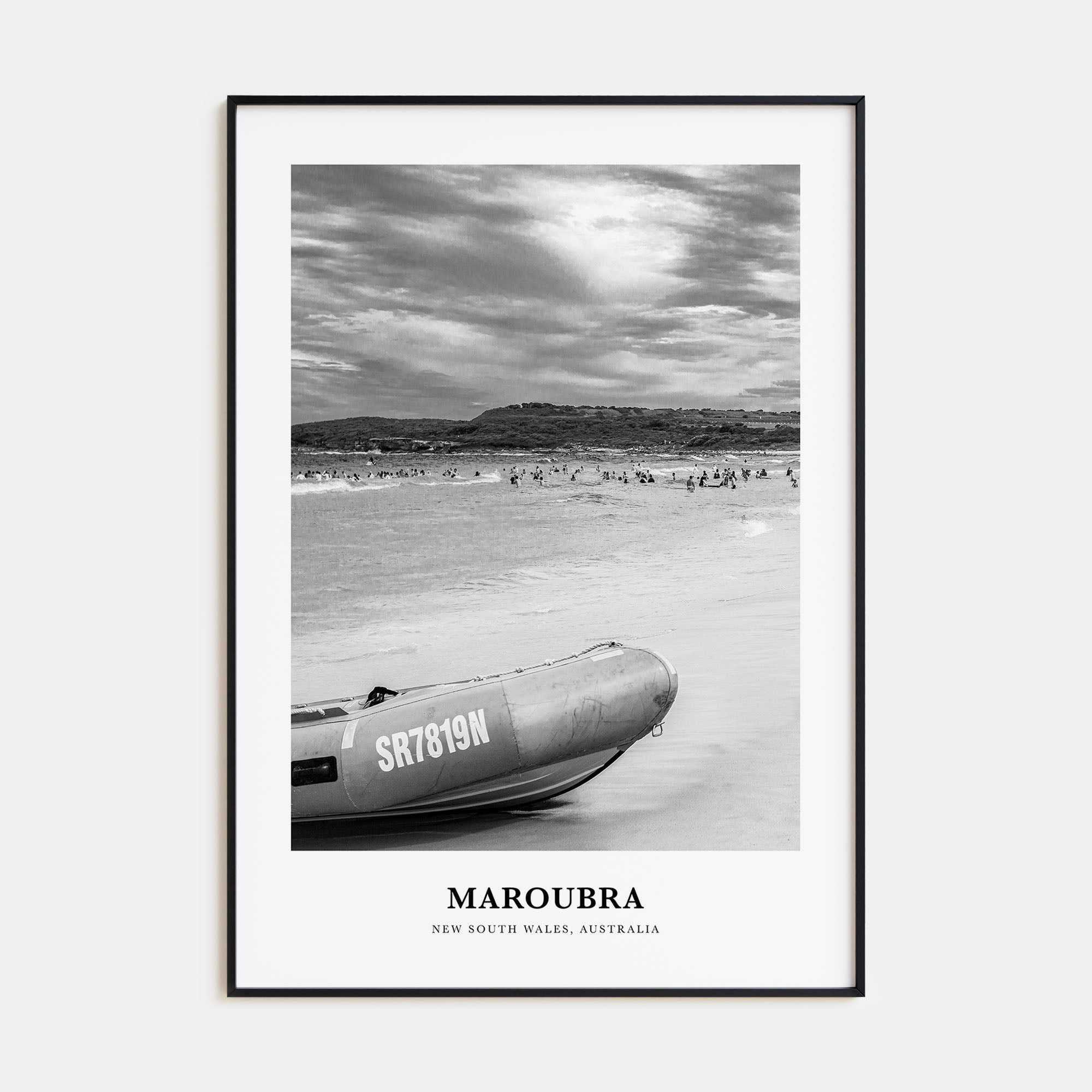 Maroubra Portrait B&W Poster