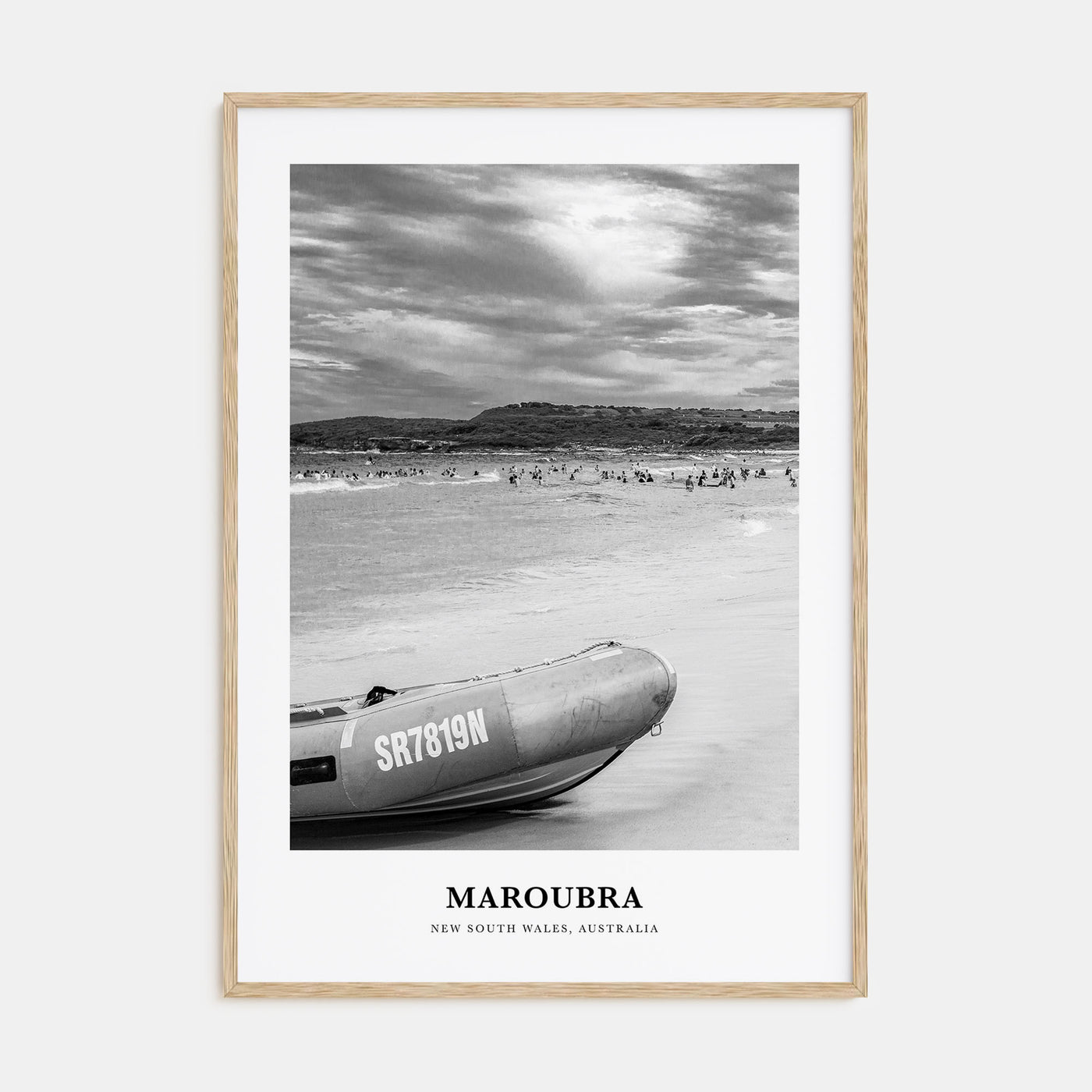 Maroubra Portrait B&W Poster