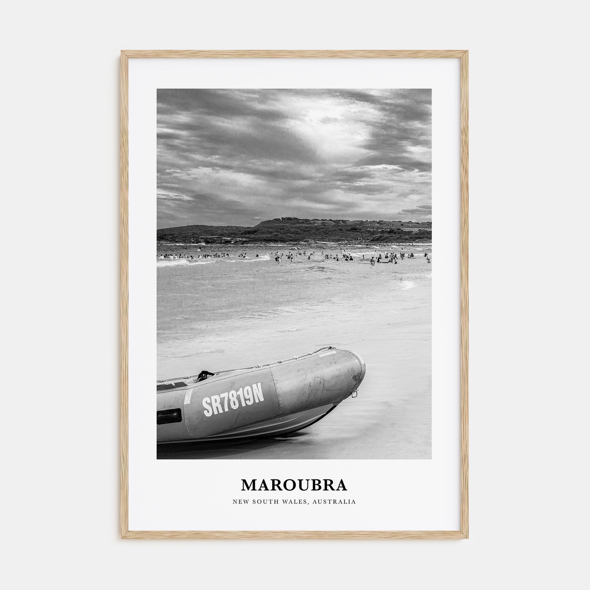 Maroubra Portrait B&W Poster