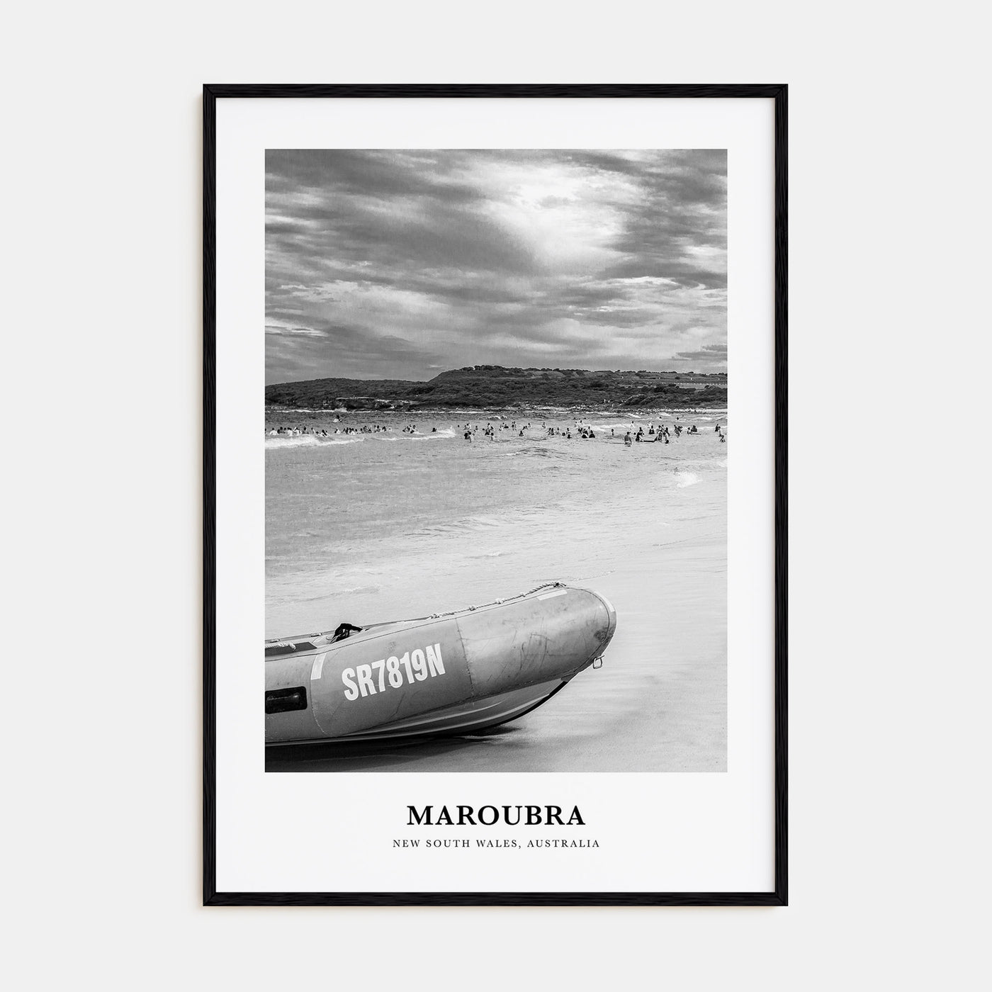 Maroubra Portrait B&W Poster