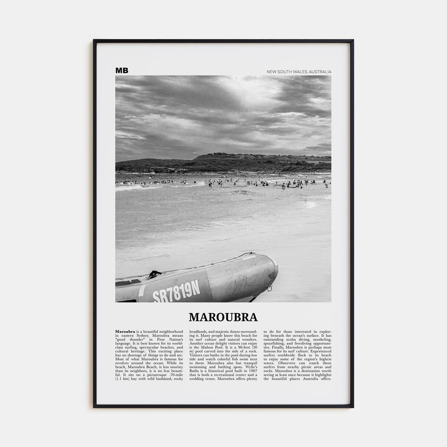 Maroubra Travel B&W Poster