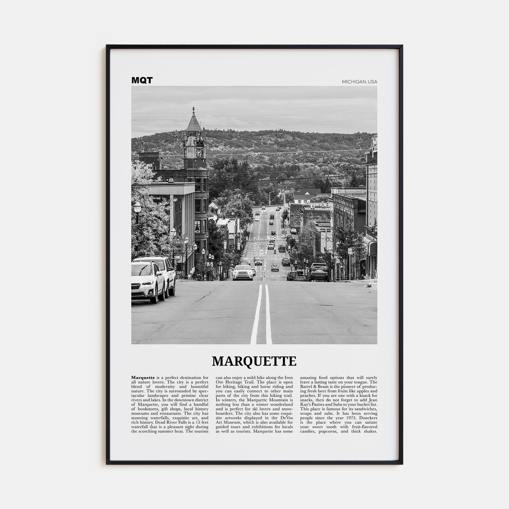 Marquette Travel B&W Poster