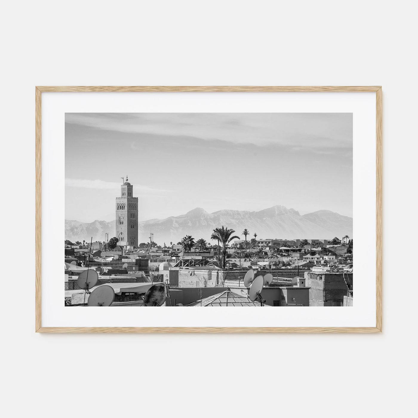 Marrakesh Landscape B&W Poster