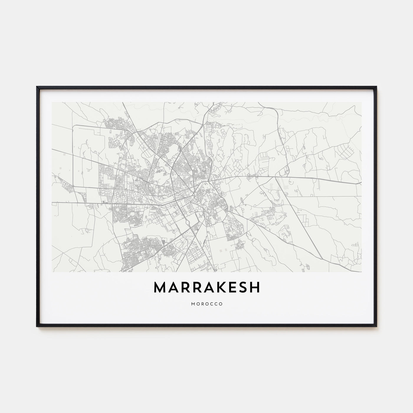 Marrakesh Map Landscape Poster