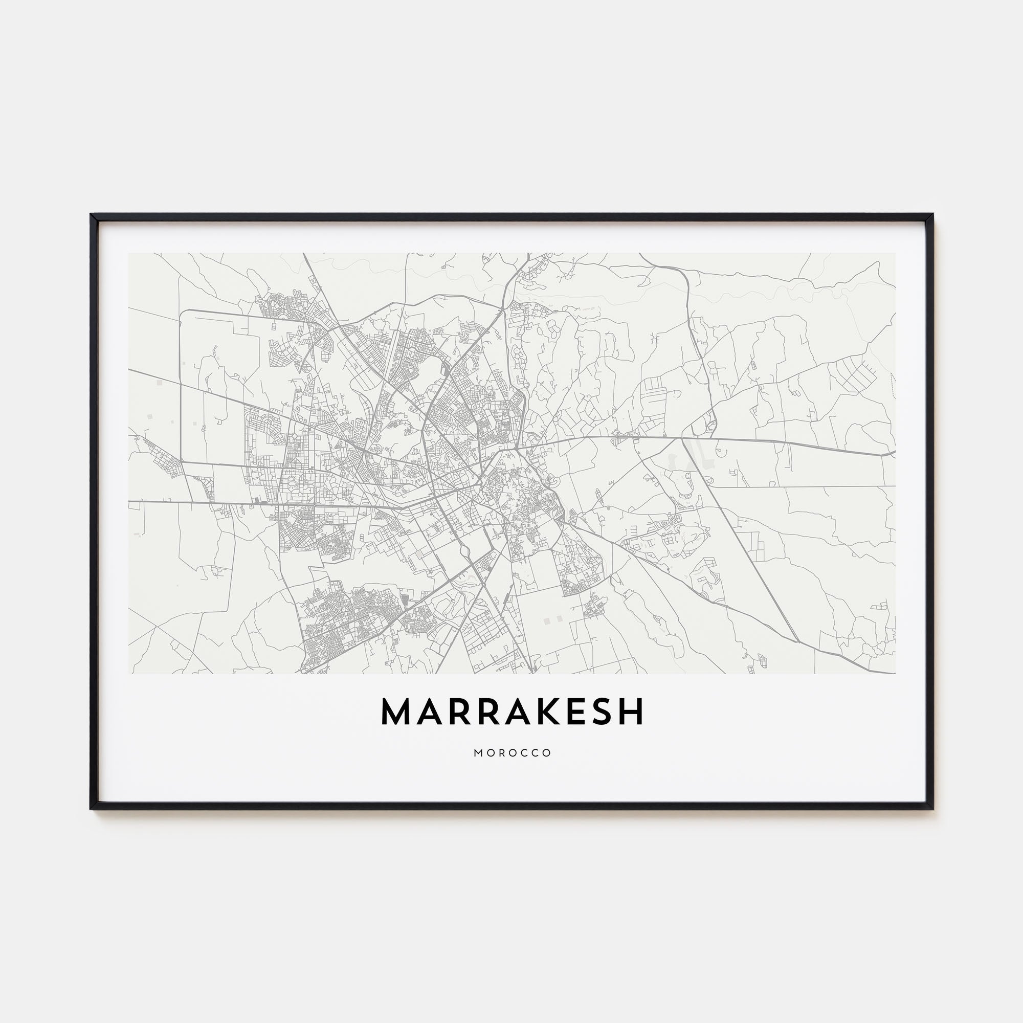 Marrakesh Map Landscape Poster