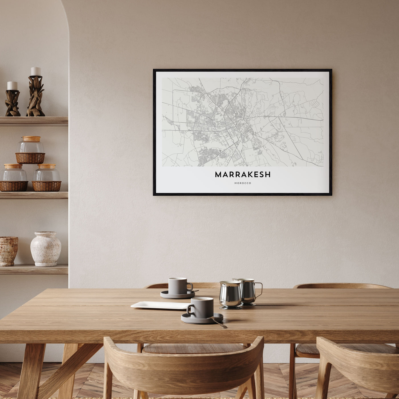 Marrakesh Map Landscape Poster