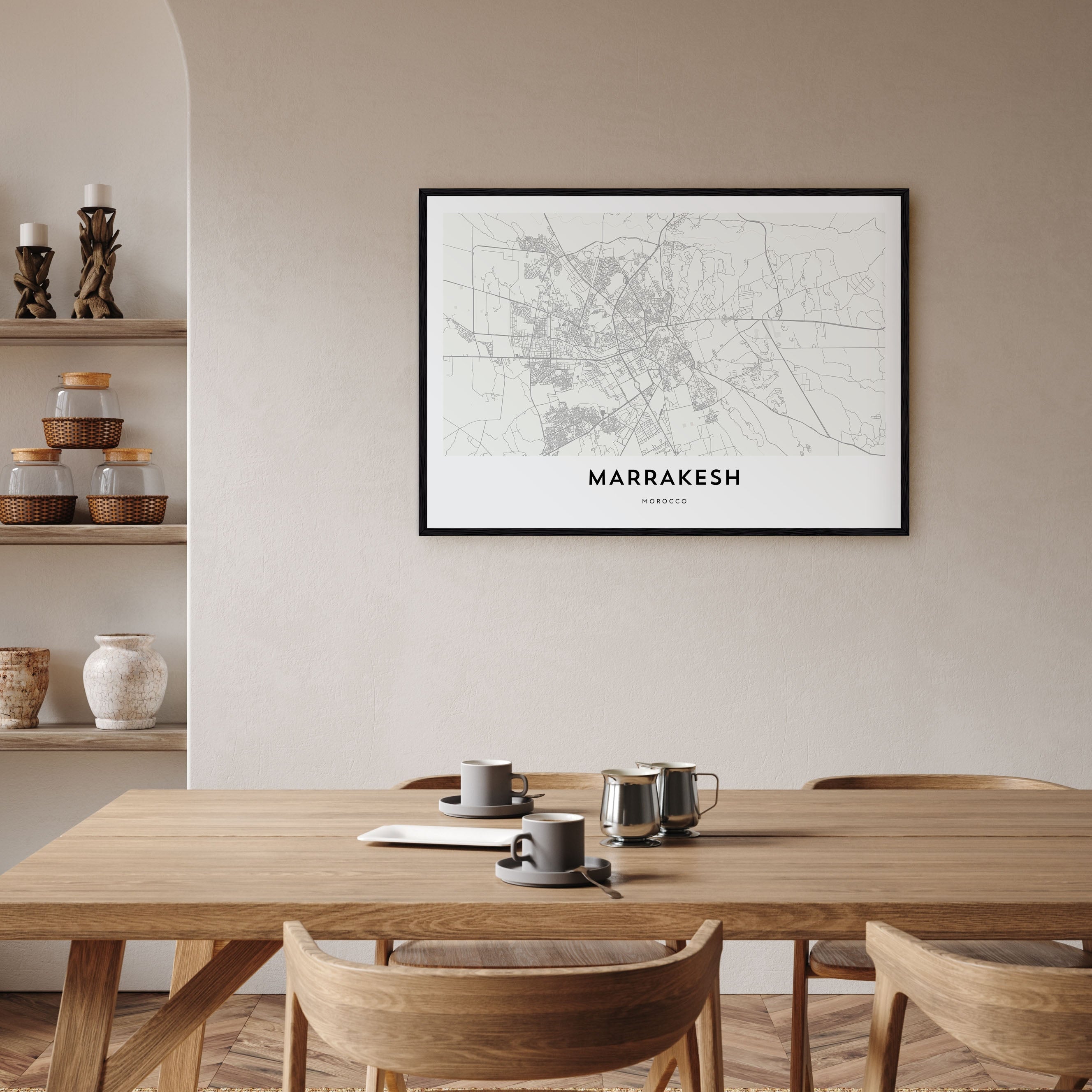 Marrakesh Map Landscape Poster